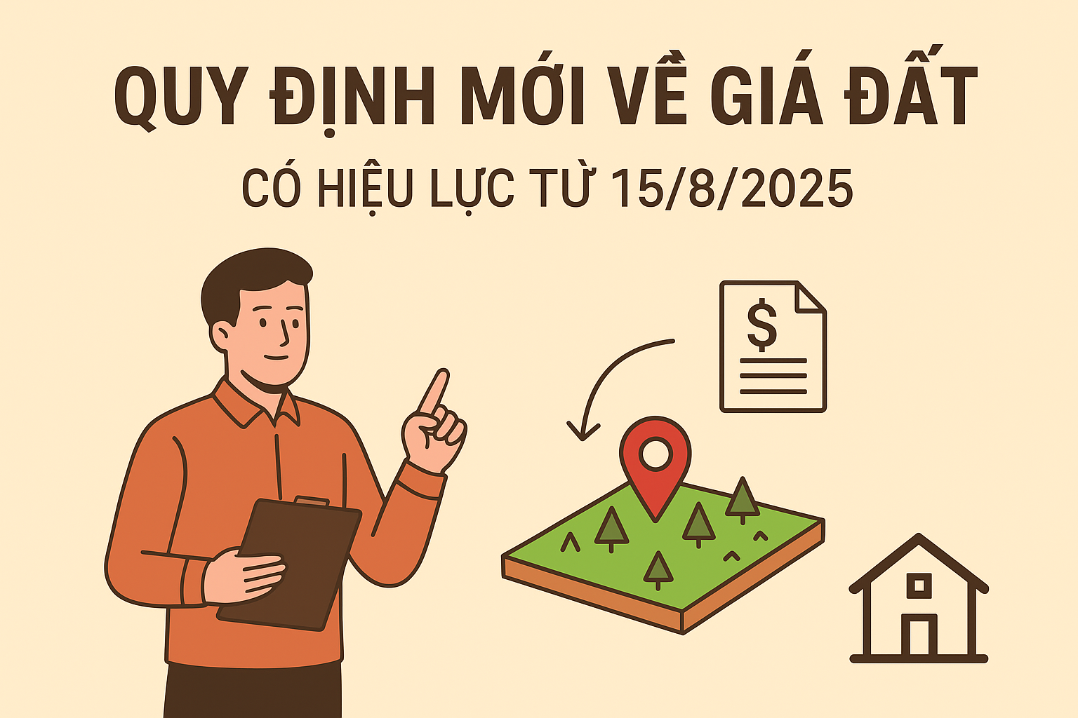 Quy định mới về giá đất có hiệu lực từ 15 8 2025