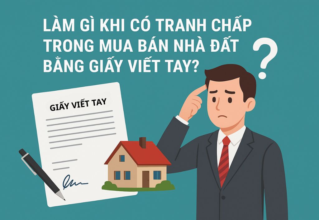 Làm gì khi có tranh chấp trong mua bán nhà đất bằng giấy viết tay