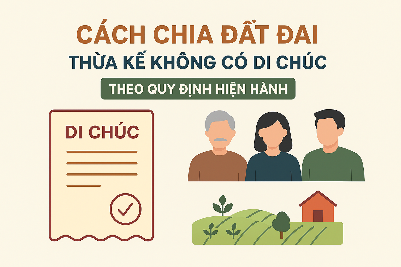Cách chia đất đai thừa kế không có di chúc theo quy định hiện hành