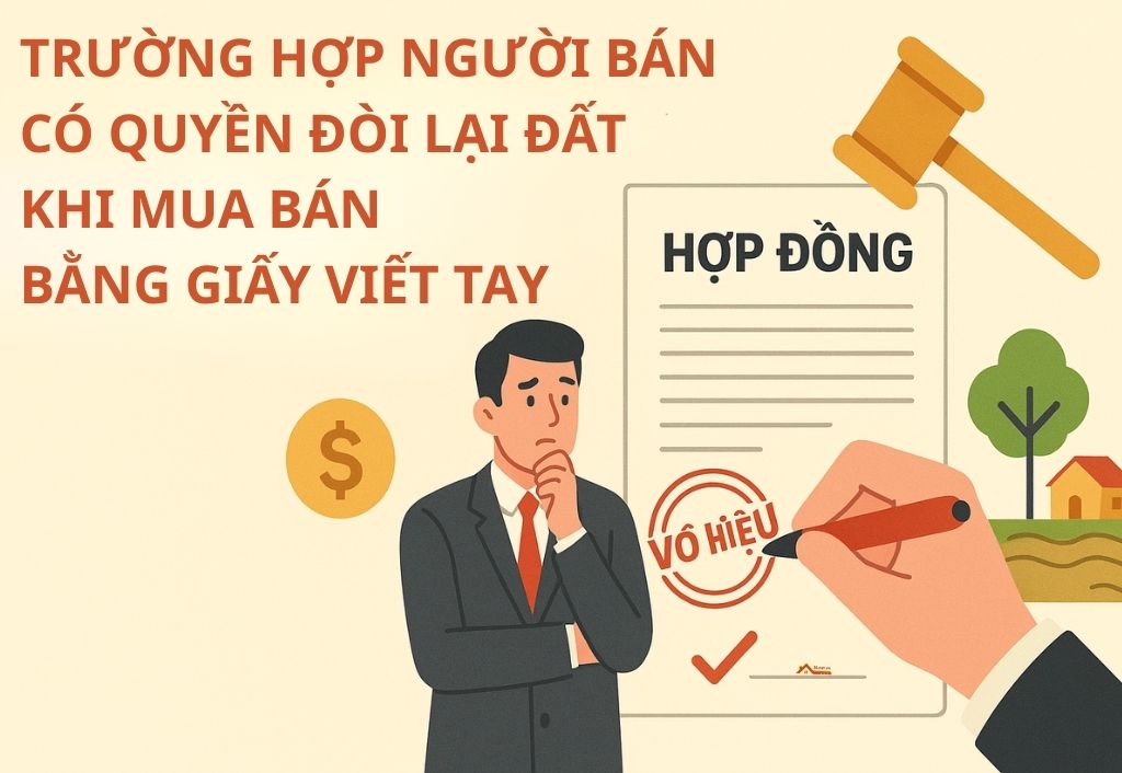 Trường hợp người bán có quyền đòi lại đất khi mua bán bằng giấy viết tay