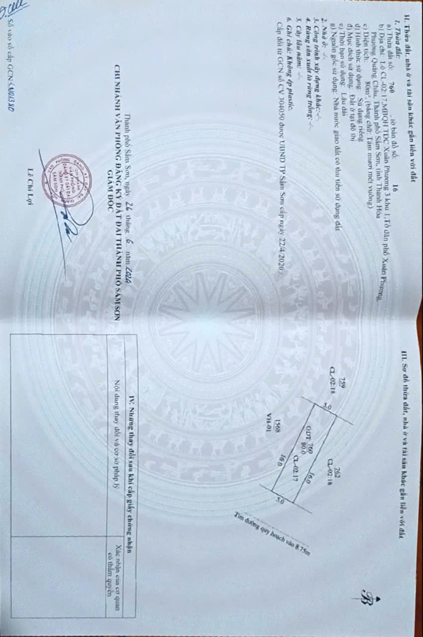 Bán 2 lô đất tái định cư gần Sunworld Sầm Sơn - vị trí vàng hiếm có