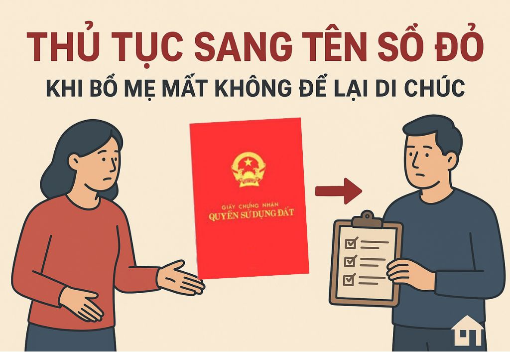 Thủ tục sang tên sổ đỏ khi bố mẹ mất không để lại di chúc