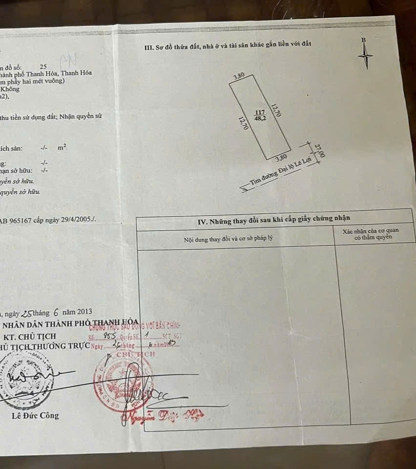 Bán nhà mặt đường Đại Lộ Lê Lợi trung tâm thanh hóa - vị trí siêu tiềm năng, giá chỉ 6,35 tỷ