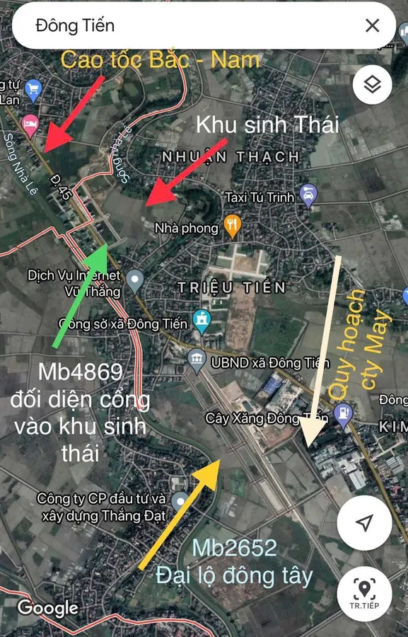 Bán lô đất 125m² mb 4869 phường Đông Tiến - đối diện khu sinh thái, gần cao tốc, giá chỉ 1.1 tỷ