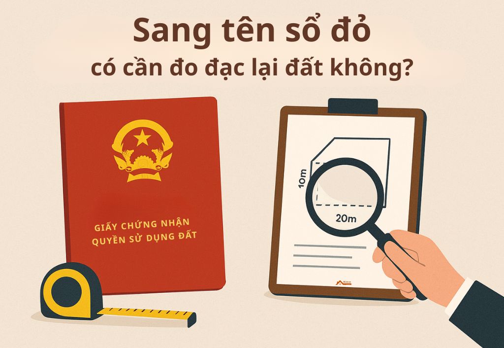 Sang tên sổ đỏ có cần đo đạc lại không? Quy định mới nhất
