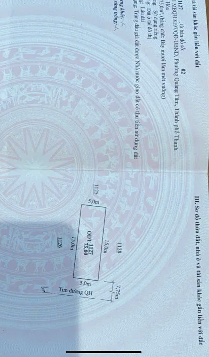 Bán lô đất trục chính mb 8197 Quảng Phú - vị trí sáng giá, sinh lời cao