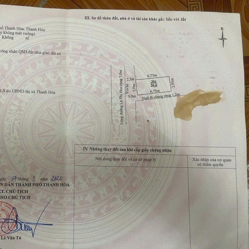 Bán nhà 2 tầng 2 mặt tiền đường Lê Thị Hoa - 20m², vuông vắn, đang có dòng tiền