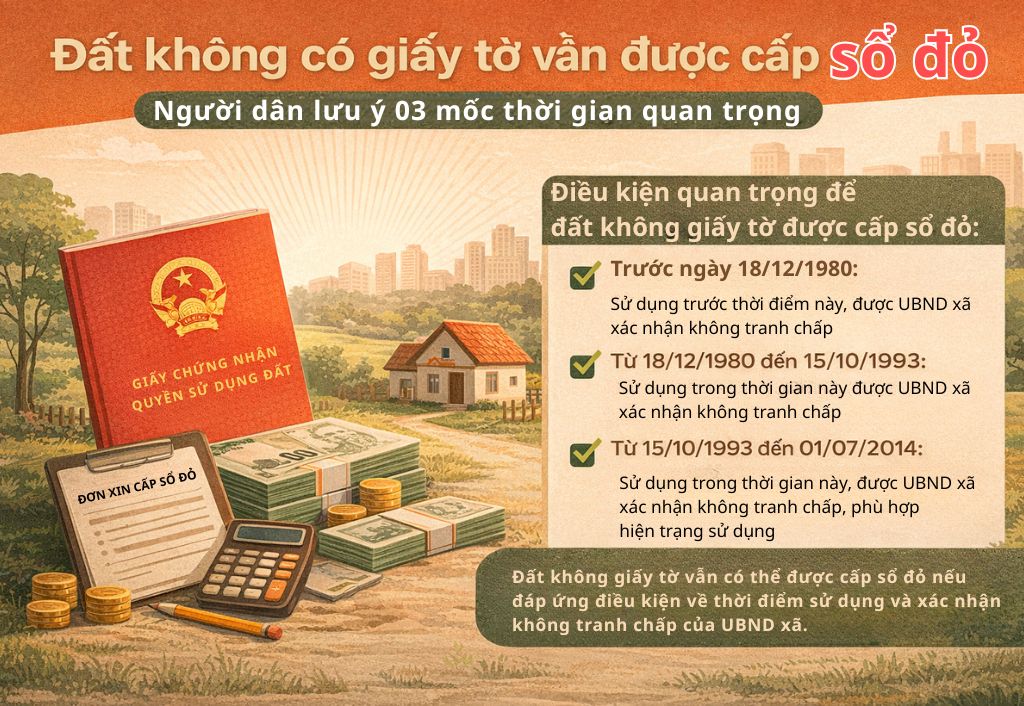 đất không giấy tờ vẫn được cấp sổ đỏ