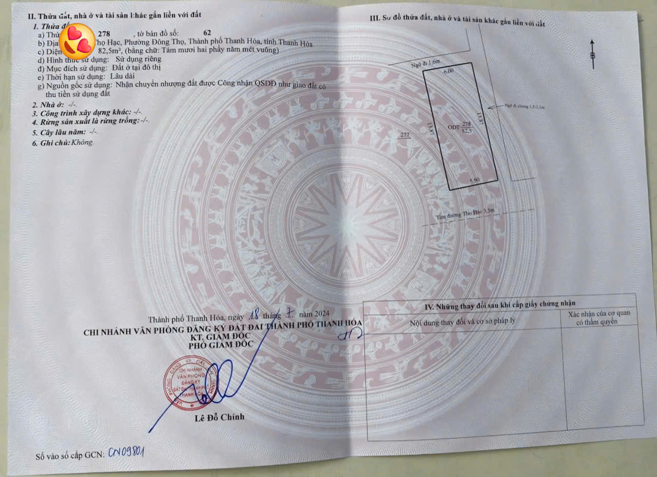 Lô đất đầu ve 3 mặt thoáng trục chính Thọ Hạc - Đông Thọ 83m mặt tiền 5,9m nở hậu, hướng đông nam