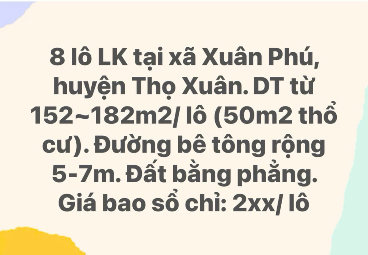 Bán lô đất siêu đẹp - Xã Xuân Phú, Thọ Xuân