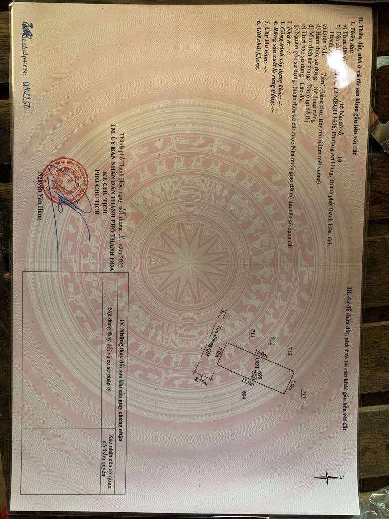 Bán lô đất TĐC HỒ NÚI LONG