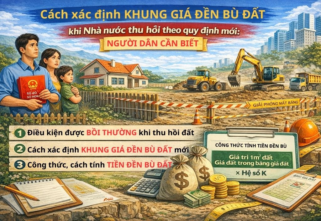 cách xác định khing giá đền bù đất khi nhà nước thu hồi