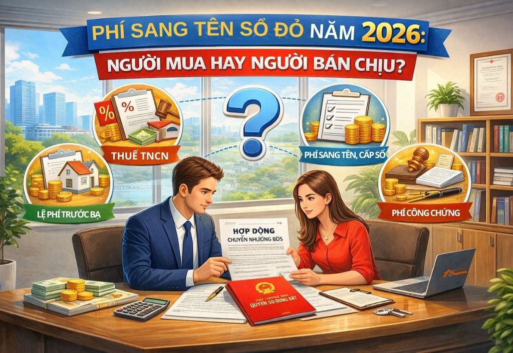 Phí sang tên sổ đỏ năm 2026: Người mua hay người bán chịu? Toàn bộ chi phí cần biết khi giao dịch nhà đất