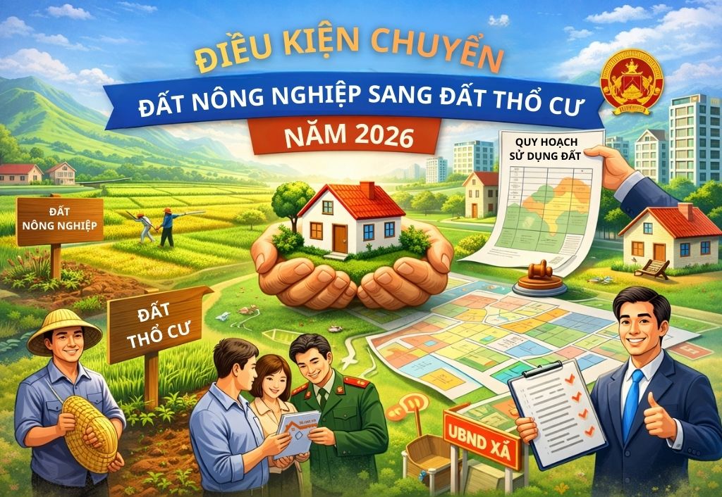 Điều kiện chuyển đất nông nghiệp sang đất thổ cư năm 2026: Quy định mới cần biết