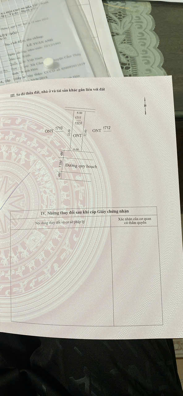 Chỉ nhỉnh 1 tỷ - lô đất 132m² view công viên mb 7488 Đông Quang, đường 7,5m vỉa hè 4m