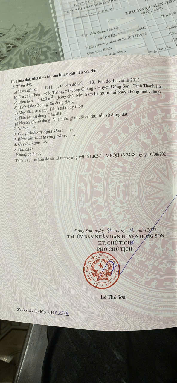 Chỉ nhỉnh 1 tỷ - lô đất 132m² view công viên mb 7488 Đông Quang, đường 7,5m vỉa hè 4m