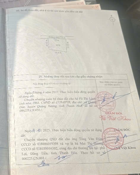 Bán 415m2 đất Quảng Xương - mặt tiền 31m | có ao cá - giá 750 triệu