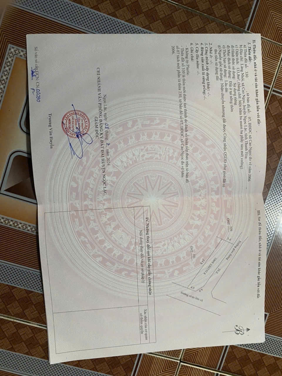 Bán đất Cao Ngọc Ngọc Lặc 148m² thổ cư, mặt tiền 6m, bám đường liên xã 9m - giá 285 triệu