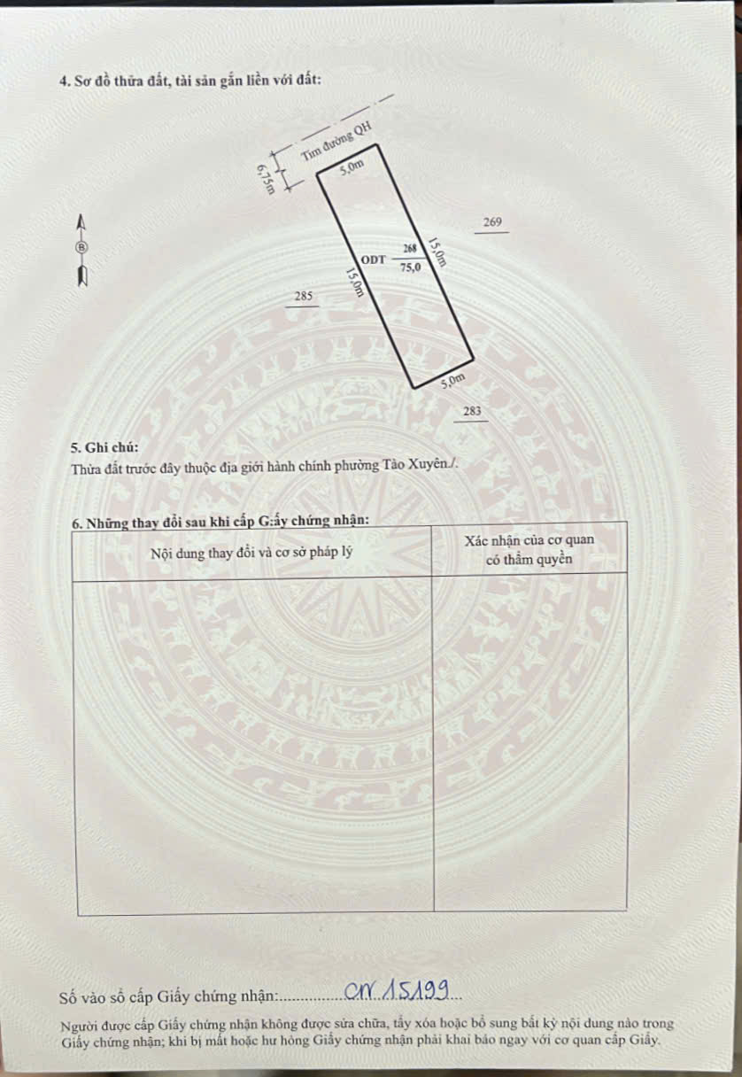 Lô đất mbqh 1535 phường Nguyệt Viên 75m2 mặt tiền 5m giá 1,x tỷ - gần QL1a, kcn Hoằng Long