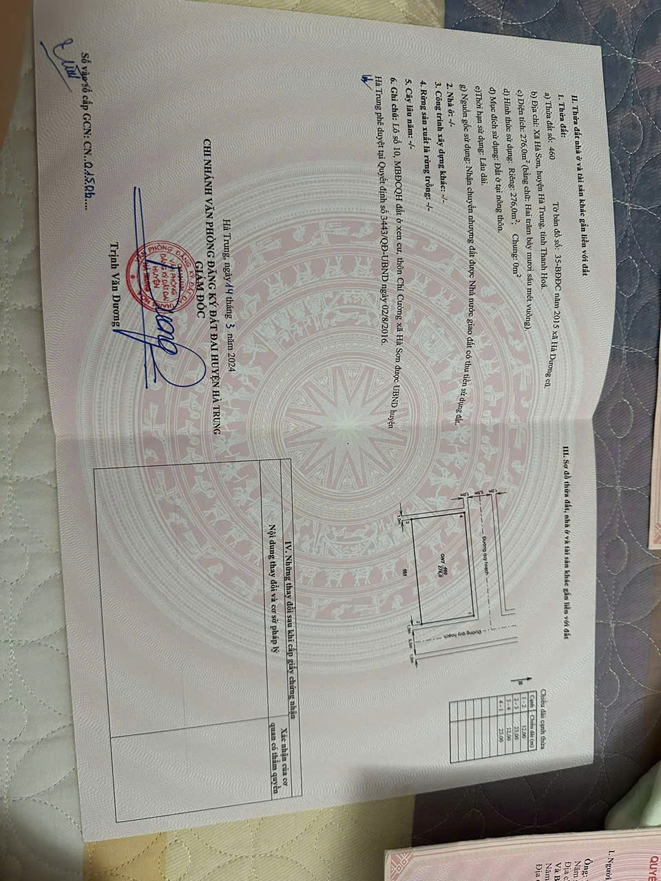 Bán đất lô góc 2 mặt tiền thôn chí cường Hà Sơn Hà Trung - 276m2 - mặt tiền 12m - giá nhỉnh 1 tỷ