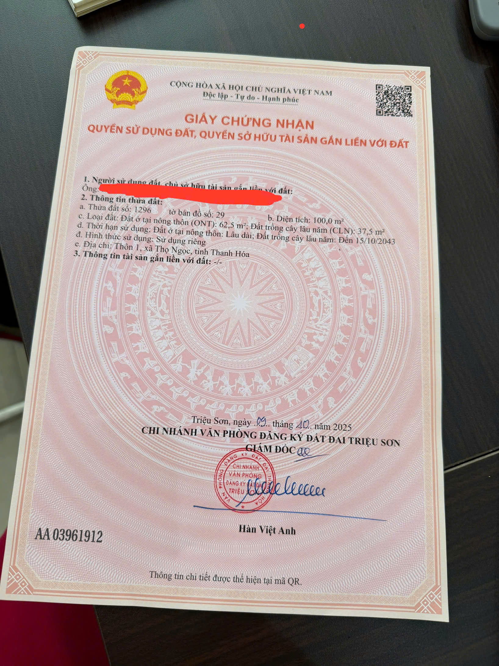 Đất Triệu Sơn 100m² mặt tiền 5m - gần sân bay Thọ Xuân, đường ô tô tránh - giá chỉ 3xx triệu