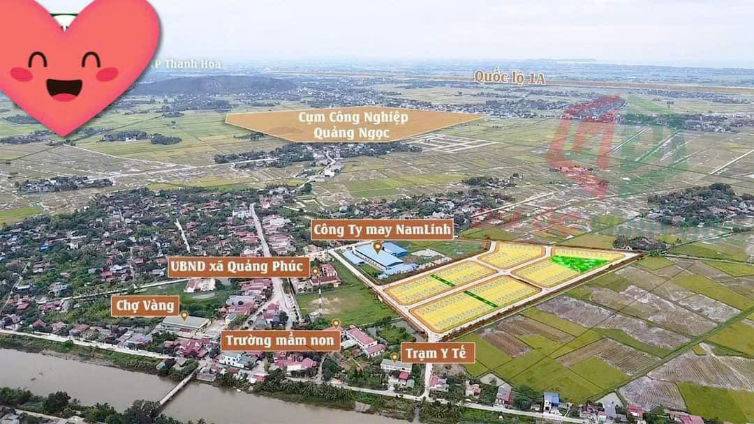 Bán đất mbqh thôn Phúc Tâm Quảng Vọng Quảng Xương 120m2 mặt tiền 6m đường 16m giá 590 triệu