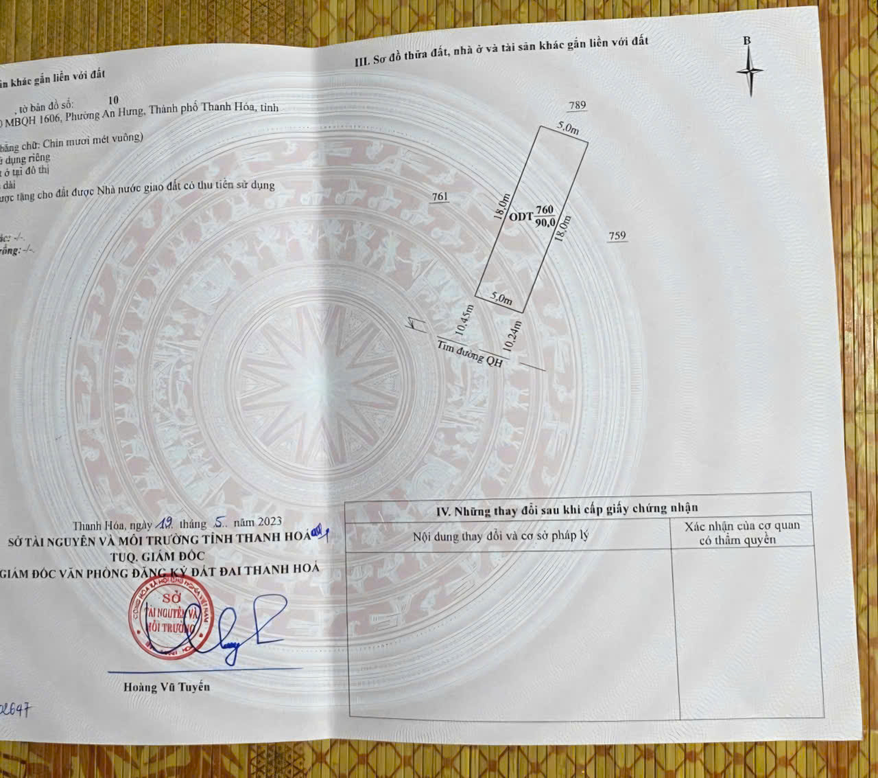 Nhà cấp 4 tái định cư Núi Long tp Thanh Hóa - dt 90m², mt 5m, đường 20m vỉa hè 5m, giá nhỉnh 3 tỷ