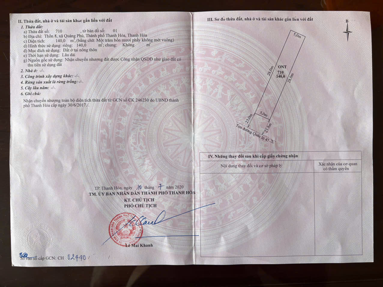 Lô đất mặt đường đôi ql47 Quảng Phú - 140m² (5x28) - giá 3.640 tỷ, kinh doanh đỉnh cao