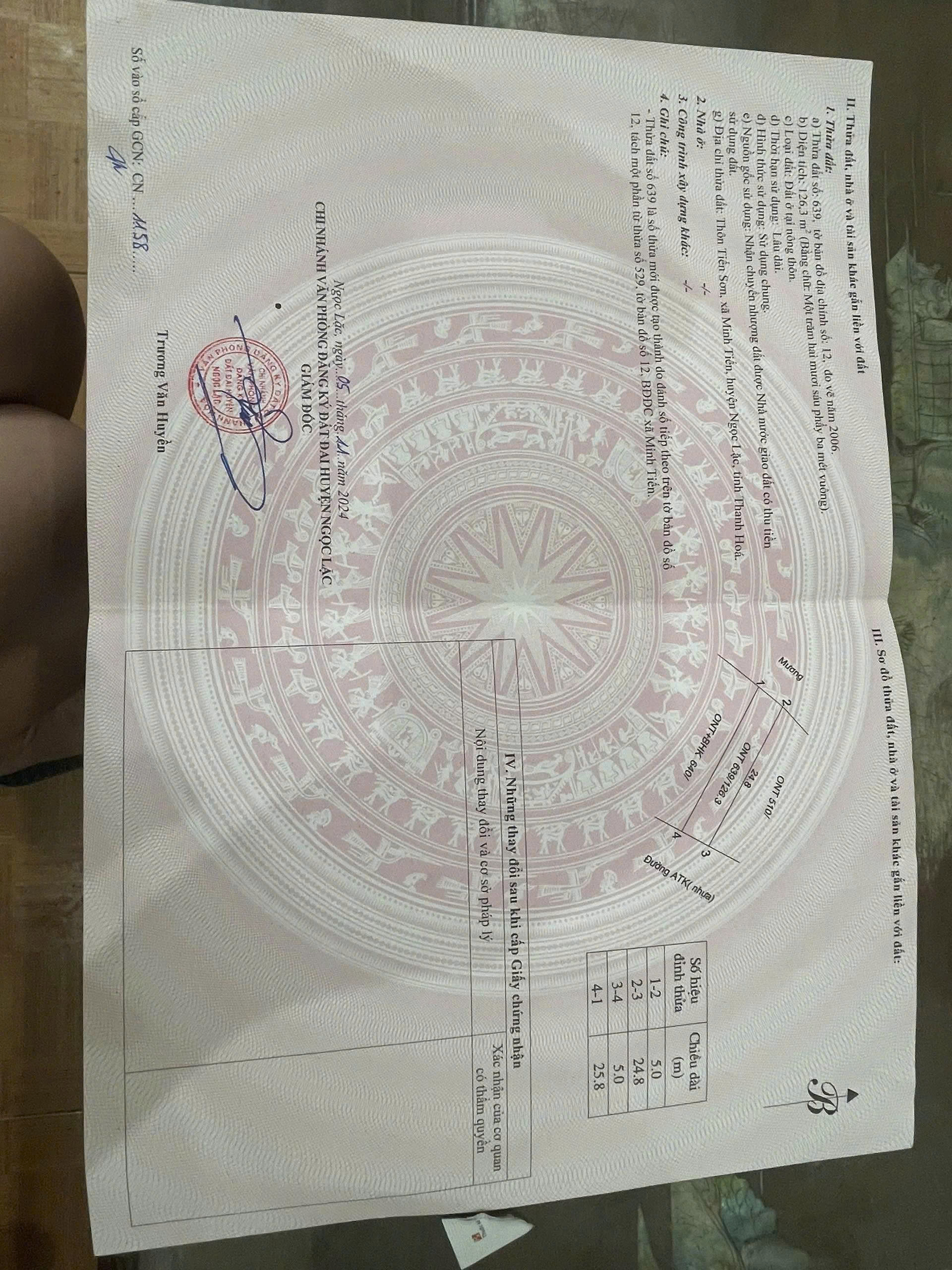 Đất Minh Tiến Ngọc Lặc 126.3m² mặt tiền 5m giá chỉ 3xx - sát cụm công nghiệp, đường nhựa liên xã