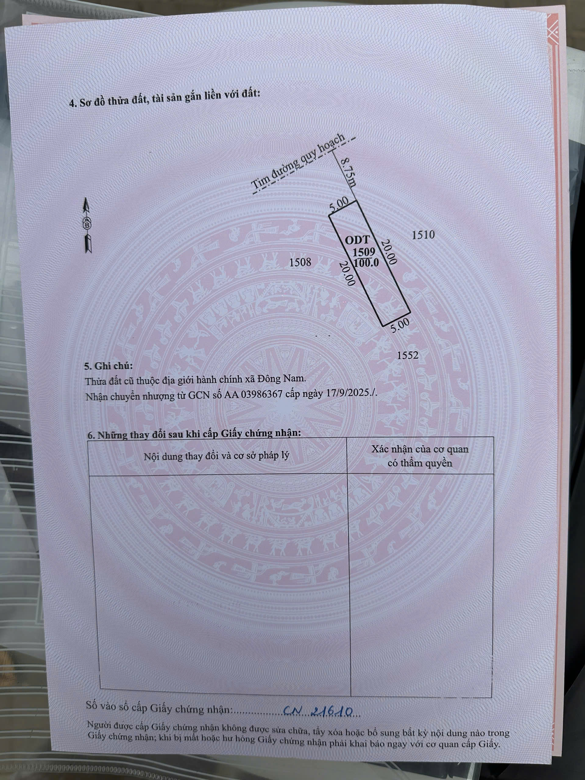Bán đất mbqh 541 Đông Quang - 125m², mt 5m, đường 17.5m, giá nhỉnh 1 tỷ/lô
