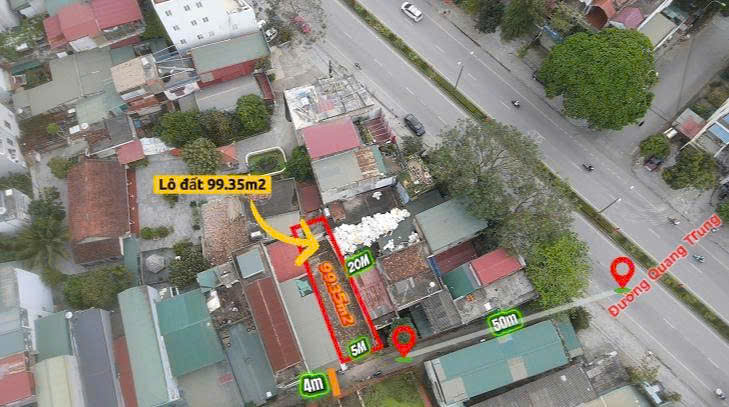 Đất ngã tư Voi phường Hạc Thành - 100m², cách đường Quang Trung chỉ 15m, giá 2,95 tỷ