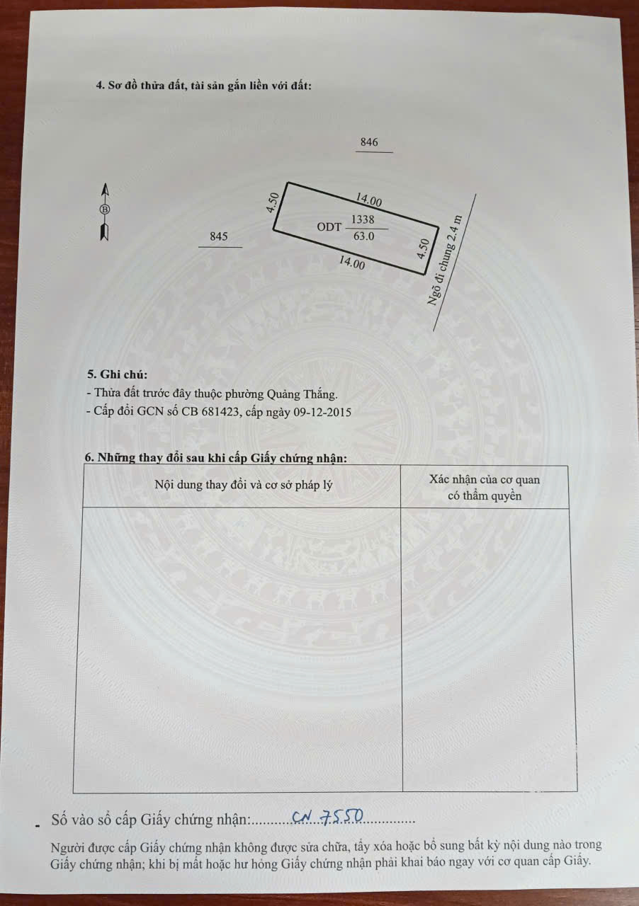 Bán nhà 2 tầng phường Quảng Thắng 63m² mặt tiền 4,5m, giảm mạnh còn 2,7 tỷ