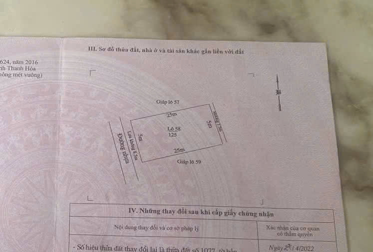 Bán đất 125m2 mặt tiền 5m đường 10m tại Văn Châu Đông Quang Thanh Hóa