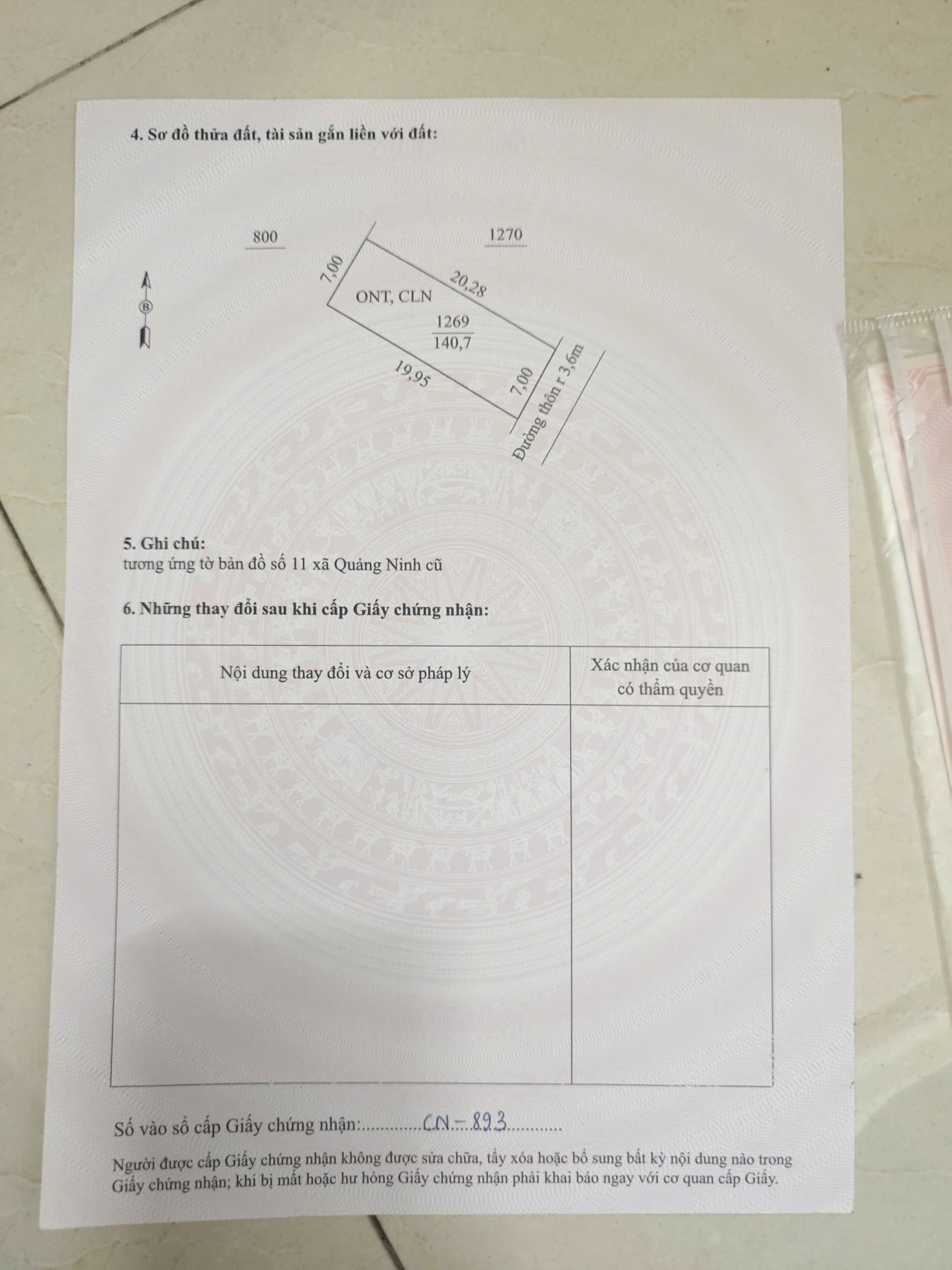 Bán đất 134m2 2 mặt tiền đường nhựa Quảng Ninh, Quảng Xương giá 1,1 tỷ