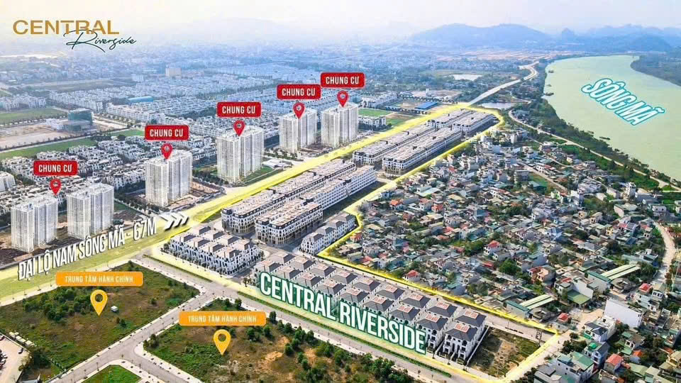Bán biệt thự liền kề LK21.5 Central Riverside Thanh Hóa 90m2, 5 tầng, đường 13m